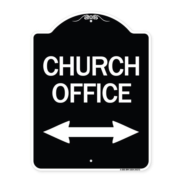 Church Parking W/ Bidirectional Arrow Heavy-Gauge Aluminum Sign, 24" x 18", BW-1824-24273